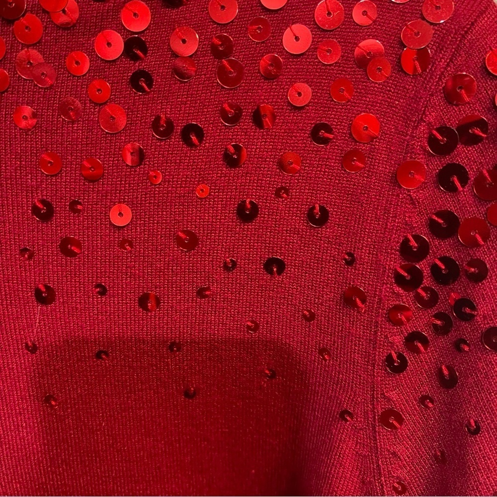 Ruby Road red sweater with sequin embellishments … - image 5